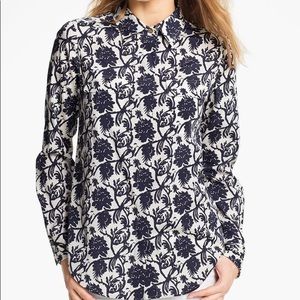 Tory Burch Evelin Printed Stretch Silk Shirt